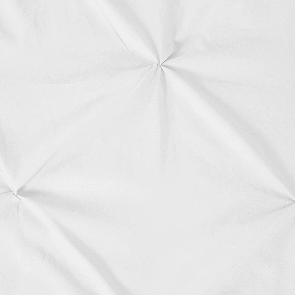 3-Pieces White Pinch Pleat Pintuck Comforter Set